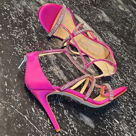 BRAND NEW JESSICA SIMPSON WOMEN'S SIDRA RHINESSTONE STILETTO HEEL SANDAL - Picture 10 of 16